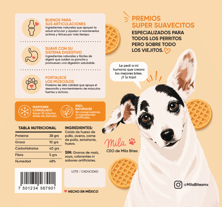 Mini Waffles de Pollo para Perros · 25 piezas